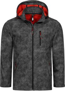 LPO Herren Softshelljacke "SHELBY PEAK III MEN", grau, casual, Gr. S, 96% Polyester; 4% Elastan, Jacken, mit abnehmbarer Kapuze