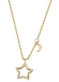 Firetti Damen Kette mit Anhänger "Schmuck Geschenk Silber 925 Halsschmuck Halskette Ankerkette Stern", Silber 925 (Sterlingsilber), L: 45cm B: 1,2mm,