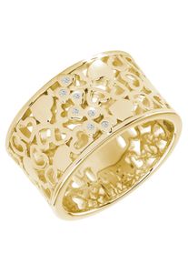 Firetti Damen Fingerring "Schmuck Geschenk Silber 925 Silberring Herzen", 54, Silber 925 (Sterlingsilber), 12mm, gold, Silber 925 (Sterlingsilber),