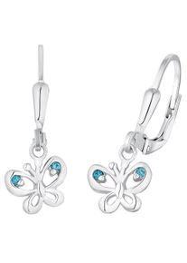Amor Mädchen Paar Ohrhänger "Little Butterfly, 9256983, 9529636", Silber 925 (Sterlingsilber), blau, Silber 925 (Sterlingsilber), Ohrringe, mit