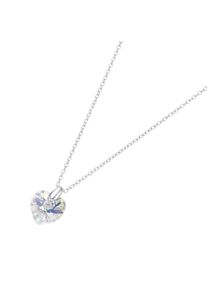Smart Jewel Damen Herzkette "mit Kristall Stein in Herzform, Silber 925", 43cm, Silber 925 (Sterlingsilber), bunt, Silber 925 (Sterlingsilber),