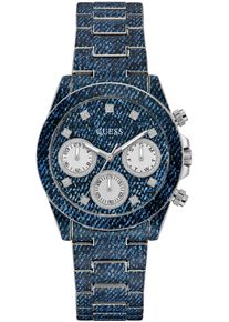 Guess Damen Multifunktionsuhr "INDIGO", blau, Armbanduhren, Quarzuhr, Armbanduhr, Damenuhr, Datum, 12/24-Std.-Anzeige