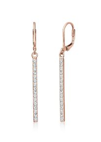 Elli Damen Paar Ohrhänger "Stab lang mit Kristalle 925 Silber", OneSize,mit Steinen, Silber 925 (Sterlingsilber), rosa, Silber 925 (Sterlingsilber),