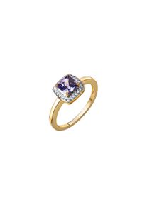 Vivance Damen Fingerring "585 Gold mit echtem Tansanit und Brillant 0,109ct.", 018 (57,0), 1,09 ct P1 = bei 10-facher Vergrößerung erkennbare