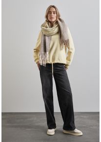Street One Damen Schal, beige, casual, bedruckt, Stoff, 100% Polyester, Modetücher, mit Fransenkante