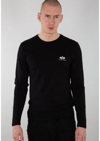 Herren Longsleeve "Alpha Industries Men - Longsleeves Back Print Heavy LS", schwarz, Gr. XS, Alpha Industries, Obermaterial: 100% Baumwolle, Shirts