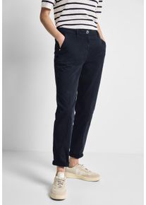 Cecil Damen Chinohose, blau, casual, Gr. 25, unifarben, Stoff, Obermaterial: 98% Baumwolle, 2% Elasthan, Hosen, Casual fit