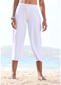 Beach Time BEACHTIME 7/8-Strandhose weiß Gr. 32/34 für Damen. Figurumspielend. Nachhaltig.