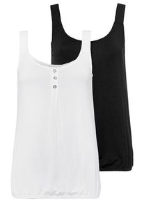 Lascana Strandtop 'mit geflochtenen Trägern' mehrfarbig Gr. 44/46 für Damen. Mit Rundhals. Lässig Geschnitten. Nachhaltig.