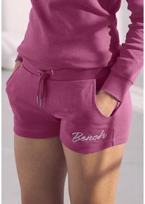 BENCH. LOUNGEWEAR Sweatshorts pink Gr. 44/46 für Damen. Mit Logoschriftzug. Bequem. Nachhaltig.