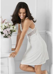 Lascana Negligé braun Gr. 32/34 für Damen. Tiefer V-Ausschnitt und Spitze. Figurbetont
