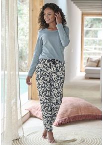 Vivance Dreams Pyjama mehrfarbig Gr. 32/34 für Damen. Mit Rundhals. Basic. Nachhaltig.
