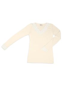 Engel Shirt L/S mit Spitze Longsleeve Damen (Gr 46/48 |weiß)