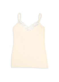 Seidenunterwäsche Engel Top mit Spitze Damen (Gr 34/36 |weiß)