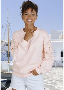 Vivance Sweatshirt orange Gr. 32/34 für Damen. Rundhals und Stickerei. Figurumspielend. Nachhaltig.