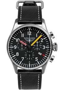 BAUHAUS Herren Chronograph "Instrument"schwarz, Armbanduhren, Quarzuhr, Armbanduhr, Herrenuhr, Made in Germany, analog, Tag