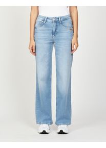 Gang Damen Weite Jeans "94AMELIE WIDE"basic bleached wash, casual, Gr. 29, Denim/Jeans, Obermaterial: 79% Baumwolle, 19% Polyester, 2% Elasthan, Jeans