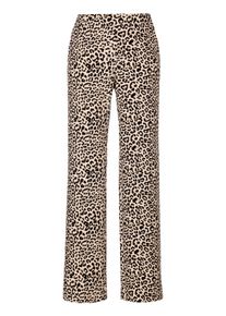 MAC Damen Bootcuthose "CHIARA"ivory leo, casual, Gr. 42, animal-print, Flanell, Obermaterial: 89% Polyester, 11% Elasthan, Hosen, Bootcut-Form in