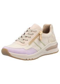 Rieker Damen Wedgesneaker, Gr. 39hellbeige, rosé, flieder, Lederimitat, kontrastfarbene Details, sportlich, Schuhe, Freizeitschuh, Halbschuh,