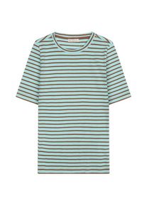 KnowledgeCotton Apparel Striped Rib T-Shirt T-Shirt Damen (Gr L |grau)