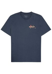 T-Shirt KnowledgeCotton Apparel Regular S/S Heavy Single Printed (Gr L |blau)