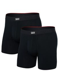 SAXX Vibe Xtra Boxer Brief Fly 2-Pack Kunstfaserunterwäsche Herren (Gr L |schwarz)