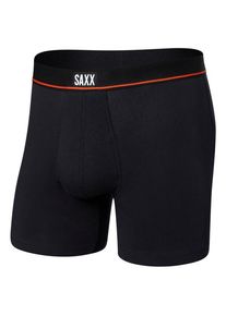 SAXX Non-Stop Stretch Cotton Boxer Brief Alltagsunterwäsche Herren (Gr M |schwarz)