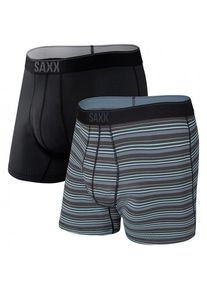 Kunstfaserunterwäsche SAXX Quest Quick Dry Mesh Boxer Brief Fly 2-Pack Herren (Gr XXL |grau/schwarz)