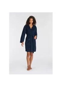 Bademantel Vivance DREAMS, Damen, Gr. XXL/48 (50), blau (navy), Baumwoll-Mix, unifarben, Kurzform, Hausm&auml;ntel Bademantel, in Mini L&auml;nge