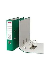 Viking Ordner Breit DIN A4 75 mm Gr&uuml;n 2 Ringe Pappkarton Matt Hochformat