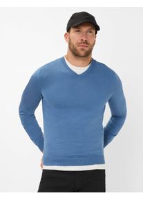 Brax Herren Strickpullover Style VICO storm, Blau, Gr. XS