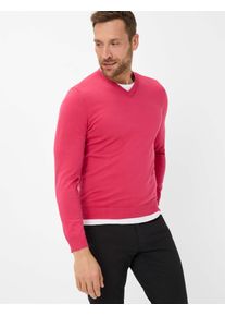 Brax Herren Strickpullover Style VICO berry, hellrot, Gr. XS