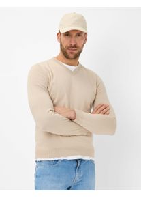Brax Herren Strickpullover Style VICO beach, Beige, Gr. L