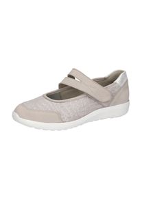 Waldläufer WALDLÄUFER Damen Riemchenballerina "K-IRA", Gr. 7, silber, Nubukleder, Textil, metallic, klassisch, Schuhe, Halbschuh, Komfortschuh, extrabreite