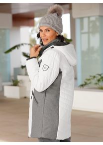 Casual Looks Damen Langjacke, grau, Gr. 20, gemustert, mehrfarbig, 100% Polyester, Kapuzenfutter:100% Polyester, Wattierung:100% Polyester, Jacken