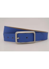 AnnaMatoni Damen Ledergürtel, blau, casual, Gr. 105, unifarben, Rindsleder, Gürtel, mit silberner Schließe