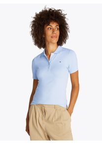 Tommy Hilfiger Damen Poloshirt "1985 Slim Fit Pique Premium", blau, casual, Gr. S, unifarben, Piquu00e9, Obermaterial: 95% Baumwolle, 5% Elasthan,