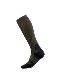 Bauerfeind Herren Sportsocken "Outdoor Merino Compression Socks", Gr. 35, grün, Polyamid, unifarben mit Farbeinsatz, Socken, Erste Hilfe Artikel