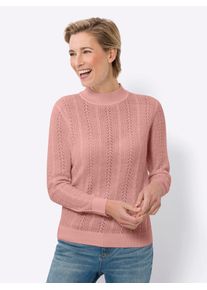 Classic Basics Damen Stehkragenpullover "Stehkragen-Pullover", rosa, Gr. 46, unifarben, 100% Polyacryl, Pullover