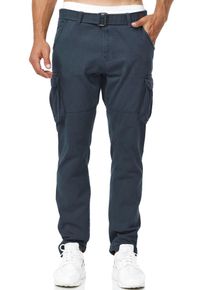 INDICODE Herren Cargohose "INWilliam", blau, modisch, Gr. L, unifarben, Web, Obermaterial: 100% Baumwolle, Hosen