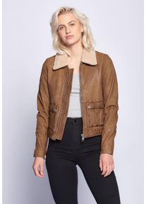 Maze Damen Lederjacke "42020103", braun, Gr. XL, Obermaterial: 100% Lammleder / Futter: 100% Baumwolle / Kragen: 100% Polyester / Ärmelfutter: 100%