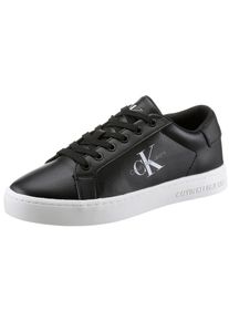 Herren Sneaker "CLASSIC CUPSOLE LACEUP LOW LTH", Calvin Klein Jeans, Gr. 41, schwarz, Leder, casual, Schuhe, mit kontrastfarbigen Logodruck,