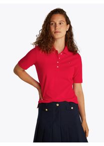 Tommy Hilfiger Damen Poloshirt "1985 Regular Fit Pique Premium Polo", rot, casual, Gr. XXL, unifarben, Piquu00e9, Obermaterial: 95% Baumwolle, 5%