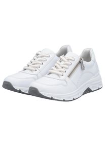 Rieker Damen Sneaker, Gr. 41, weiß, Lederimitat, sportlich, Schuhe, mit seitlichem Reißverschluss, Freizeitschuh, Halbschuh, Schnürschuh