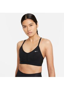 Nike Damen Sport-BH "INDY WOMEN'S LIGHT-SUPPORT PADDED V-NECK SPORTS BRA", Gr. XL, schwarz, Obermaterial: 72% Polyester, 28% Elasthan, sportlich, BHs
