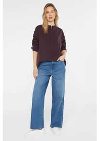 Damen Langarmbluse, lila, casual, Gr. XXXL, SENSES.THE LABEL, unifarben, Material: 100% Lyocell, Blusen, mit längerer Rückenpartie