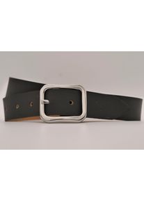 AnnaMatoni Damen Ledergürtel, schwarz, casual, Gr. 95, unifarben, Rindsleder, Gürtel, mit silberner Schließe