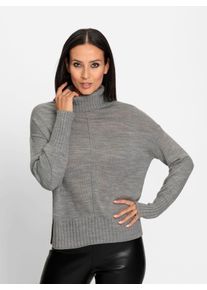 Heine Damen Strickpullover "Pullover", grau, Gr. 40, unifarben, 100% Polyacryl, Pullover
