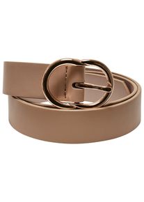 Urban Classics Damen Hüftgürtel "Urban Classics Damen Small Ring Buckle Belt", beige, Gr. XL, 100% Polyester, Gürtel