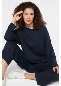 Damen Rundhalspullover, blau, casual, Gr. ML, SENSES.THE LABEL, unifarben, Material: 51% Viskose, 27% Polyester, 22% Polyamid, Pullover, mit